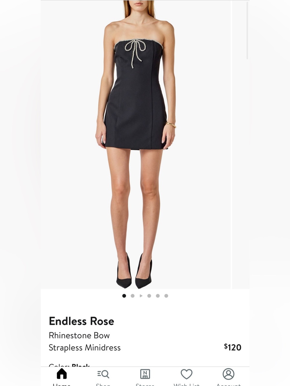 Endless Rose Black Mini Dress with rhinestone bow